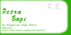 petra bagi business card